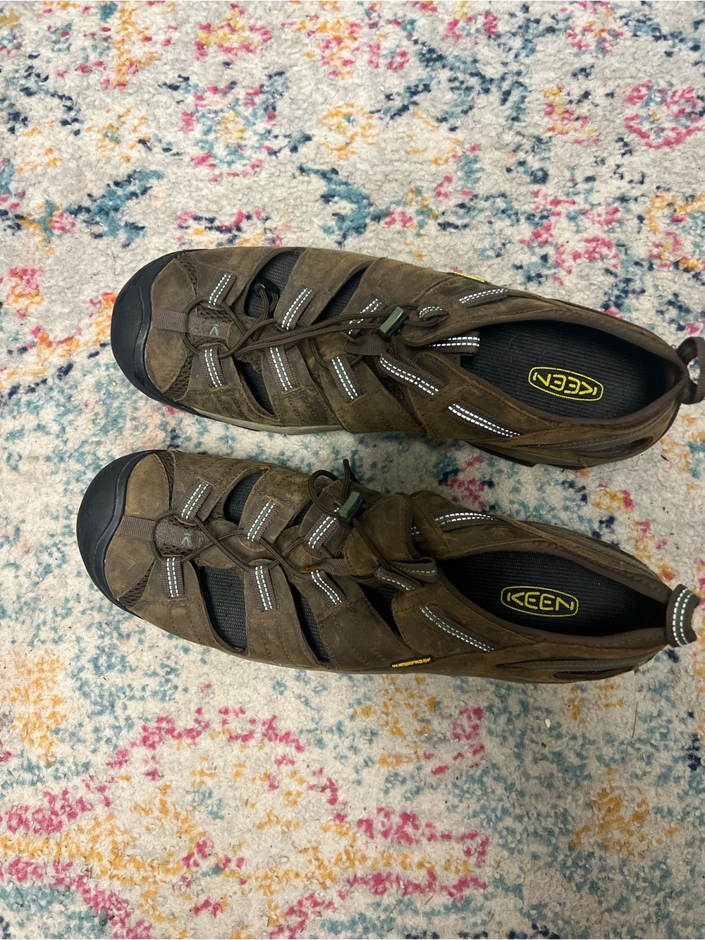 KEEN Men's Brown Olive Outdoor Closed-Toe Sandals